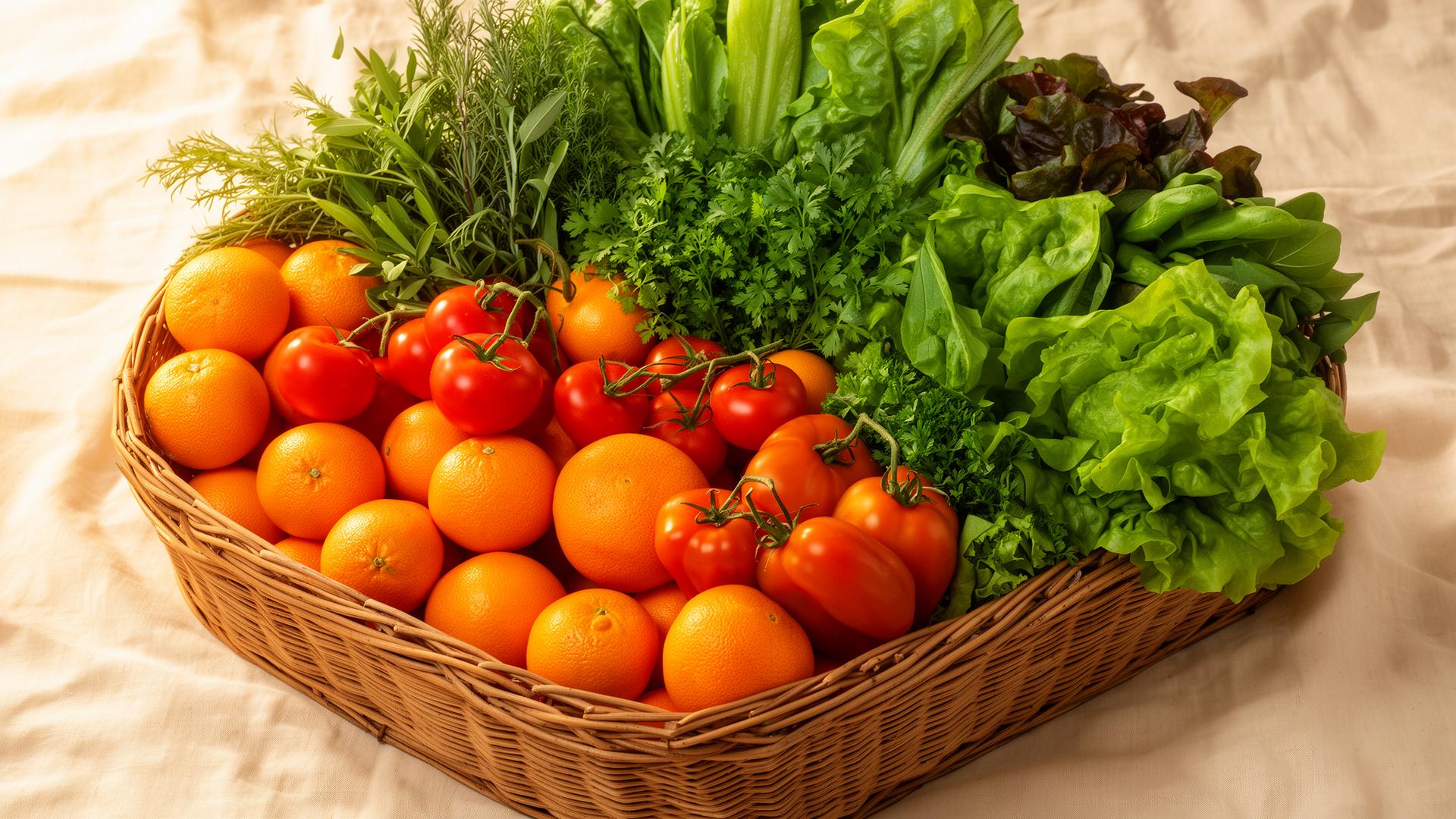 Fresh vegetables and fruits